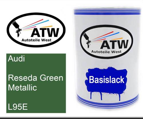 Audi, Reseda Green Metallic, L95E: 500ml Lackdose, von ATW Autoteile West.